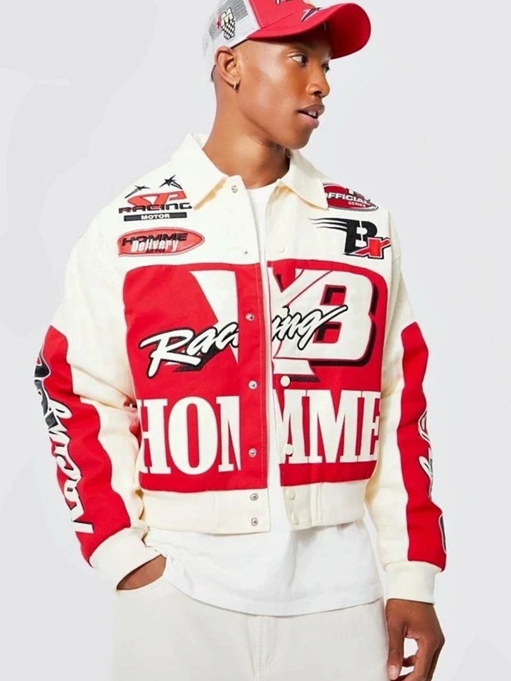 MAN Red & White Racing Jacket Like New - Picture 3 of 3